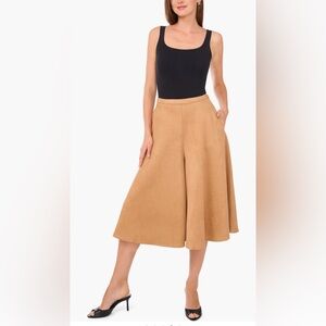 NWT Ted Baker Faux Suede Cropped Wide Leg Culottes Size XL